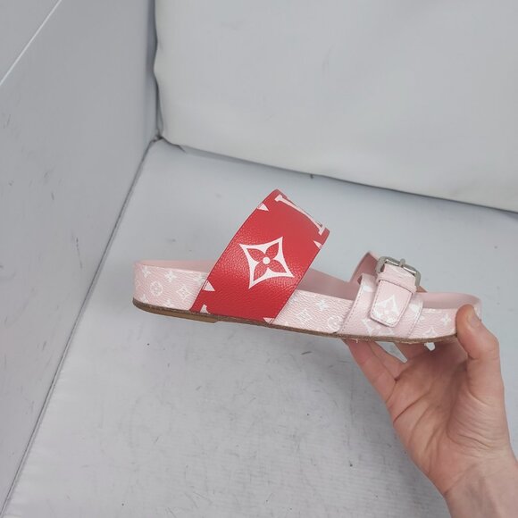 LOUIS VUITTON Monogram Rouge Rose Bom Dia Flat Sandal - Picture 6 of 9
